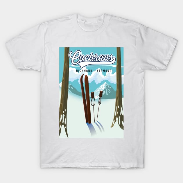 Cochrans Richmond, Vermont Ski poster T-Shirt by nickemporium1